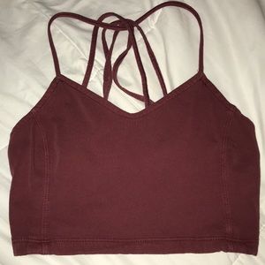 burgundy crop bralette